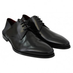 Scarpe derby in pizzo in pelle verniciata nera - EU41.5/US8.5