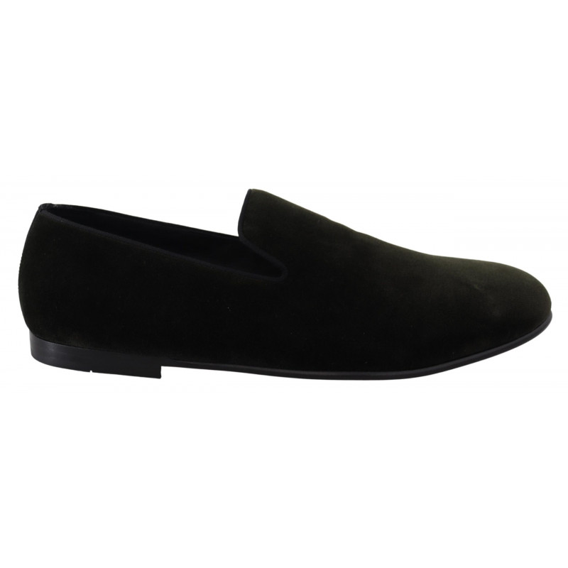 Mocassini da uomo slip on in velluto verde - EU42/US9