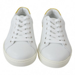 Scarpe da ginnastica basse in pelle bianca gialla - EU40/US7