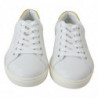 Scarpe da ginnastica basse in pelle bianca gialla - EU40/US7