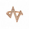 Anello trasparente da donna in oro rosa e argento 925 - EU47 - US4