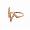 Anello trasparente da donna in oro rosa e argento 925 - EU47 - US4
