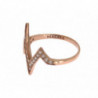 Anello trasparente da donna in oro rosa e argento 925 - EU47 - US4
