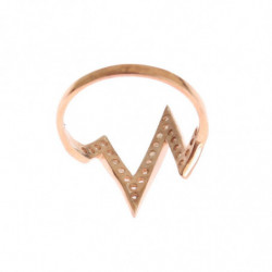 Anello trasparente da donna in oro rosa e argento 925 - EU47 - US4