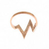 Anello trasparente da donna in oro rosa e argento 925 - EU56 - US8