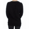 Maglione pullover girocollo con stampa motivo in cotone nero - IT40-S