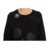 Maglione pullover girocollo con stampa motivo in cotone nero - IT40-S