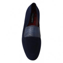 Pantofole mocassini caimano in pelle scamosciata blu - EU40/US7