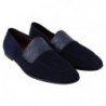Pantofole mocassini caimano in pelle scamosciata blu - EU40/US7