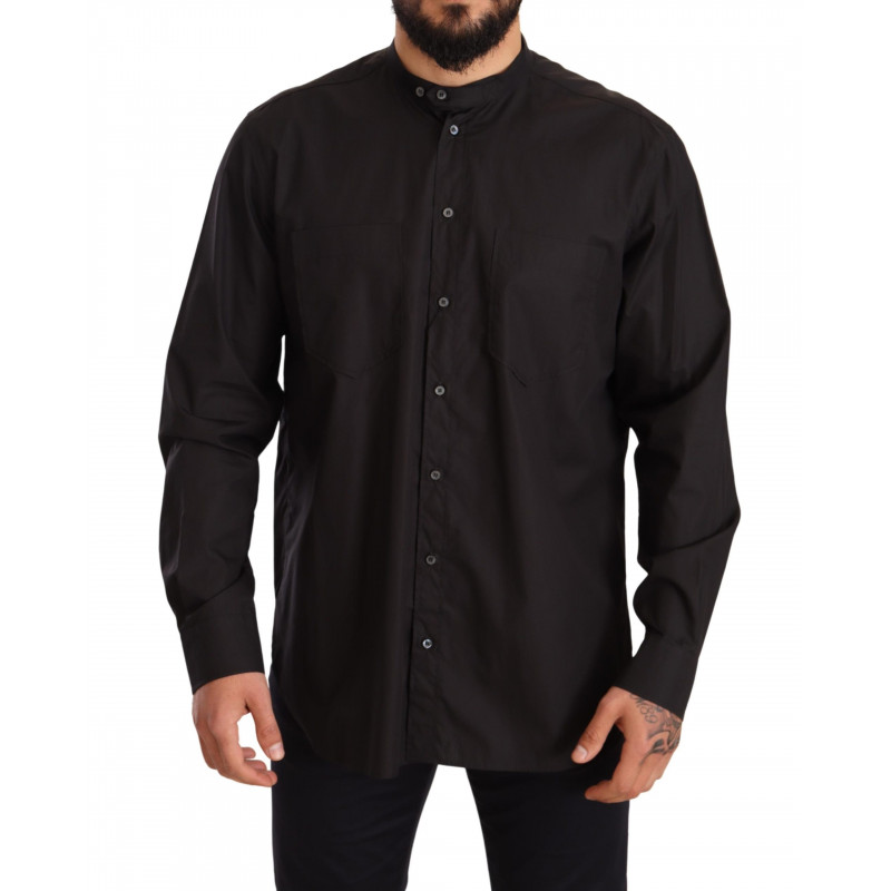 Camicia elegante nera in cotone 100%. - IT38 - XS