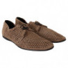 Scarpe da uomo in pelle derby scamosciata intrecciata beige - EU40/US7