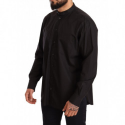 Camicia elegante nera in cotone 100%. - IT38 - XS