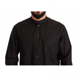 Camicia elegante nera in cotone 100%. - IT38 - XS