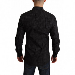Camicia da uomo slim fit in cotone nero ORO - IT38 - XS