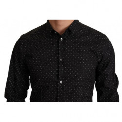 Camicia da uomo slim fit in cotone nero ORO - IT38 - XS