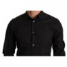 Camicia da uomo slim fit in cotone nero ORO - IT38 - XS
