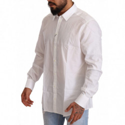 Camicia MARTINI da uomo slim fit in cotone bianco - IT44 - 3XL
