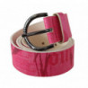 Cintura con fibbia rotonda con logo in pelle rosa - 100 CM / 40 INCHES