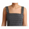 Abito a trapezio in cotone con motivo bianco nero - IT44-L