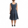 Abito a trapezio in cotone punteggiato blu - IT42-M