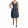 Abito a trapezio in cotone punteggiato blu - IT42-M