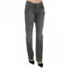 Jeans dritti in denim a vita media lavati grigi - W30