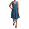 Abito a trapezio in cotone a pois blu - IT42-M