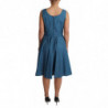 Abito a trapezio in cotone a pois blu - IT42-M