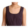 Abito a trapezio in cotone a pois rosso blu - IT46-XL