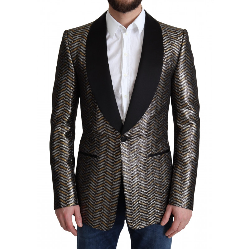 Giacca blazer poliestere jacquard metallizzato multicolor - IT46 - S