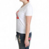 T-shirt con stampa triangolare grafica in cotone bianco - IT46-XL