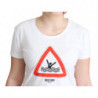 T-shirt con stampa triangolare grafica in cotone bianco - IT46-XL