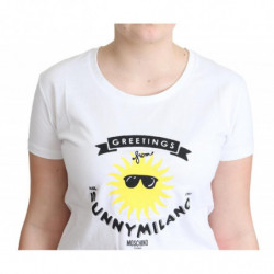 T-shirt con stampa Sunny Milano in cotone bianco - IT46-XL