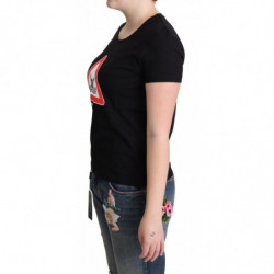 T-shirt stampa triangolare grafica da bagno cotone nero - IT46-XL