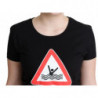 T-shirt stampa triangolare grafica da bagno cotone nero - IT46-XL
