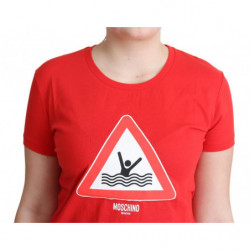 T-shirt stampa triangolare grafica da bagno cotone rosso - IT42 - L