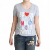 T-shirt con stampa di lettere dell'alfabeto in cotone grigio - IT42-M