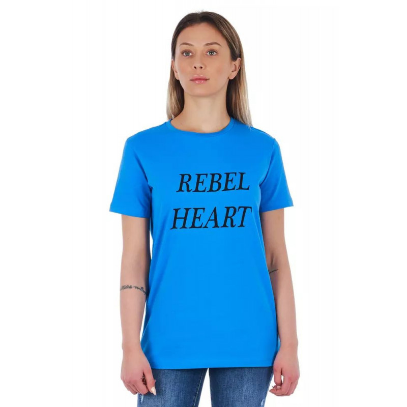 Top e maglietta in cotone azzurro - S