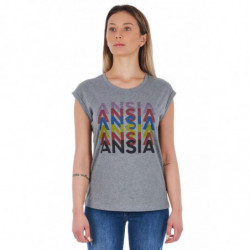 Top e maglietta in cotone grigio - L