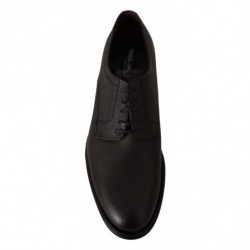 Scarpe derby formali da uomo con lacci in pelle nera - EU39/US6