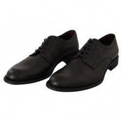 Scarpe derby formali da uomo con lacci in pelle nera - EU39/US6