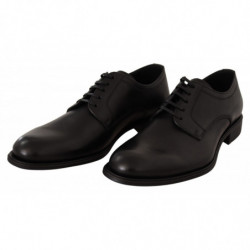 Scarpe derby formali da uomo con lacci in pelle nera - EU40/US7