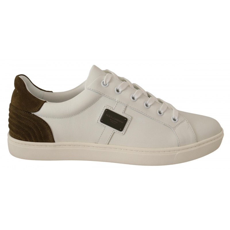 Sneakers basse da uomo in pelle scamosciata bianca - EU39.5/US6.5