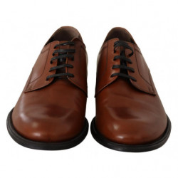 Scarpe derby formali da uomo con lacci in pelle marrone - EU44/US11