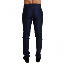 Pantaloni pantaloni slim formali in lana blu navy - IT46 - S