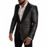 Blazer da smoking slim nero grigio metallizzato - IT48 - M
