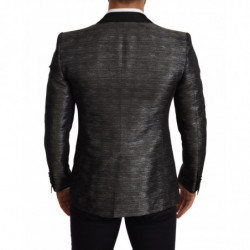 Blazer da smoking slim nero grigio metallizzato - IT48 - M