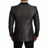 Blazer da smoking slim nero grigio metallizzato - IT48 - M