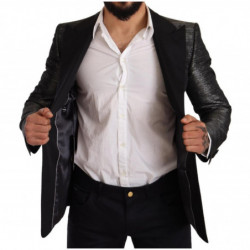 Blazer da smoking slim nero grigio metallizzato - IT48 - M