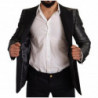 Blazer da smoking slim nero grigio metallizzato - IT48 - M